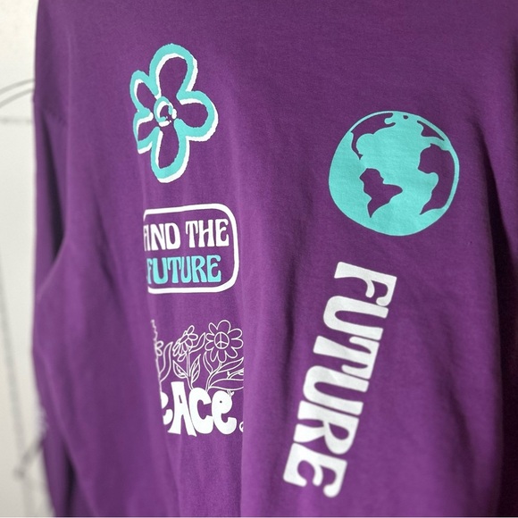 Urban Outfitters Purple Find The Future Sweatshirt Womens Size Large - Picture 2 of 8